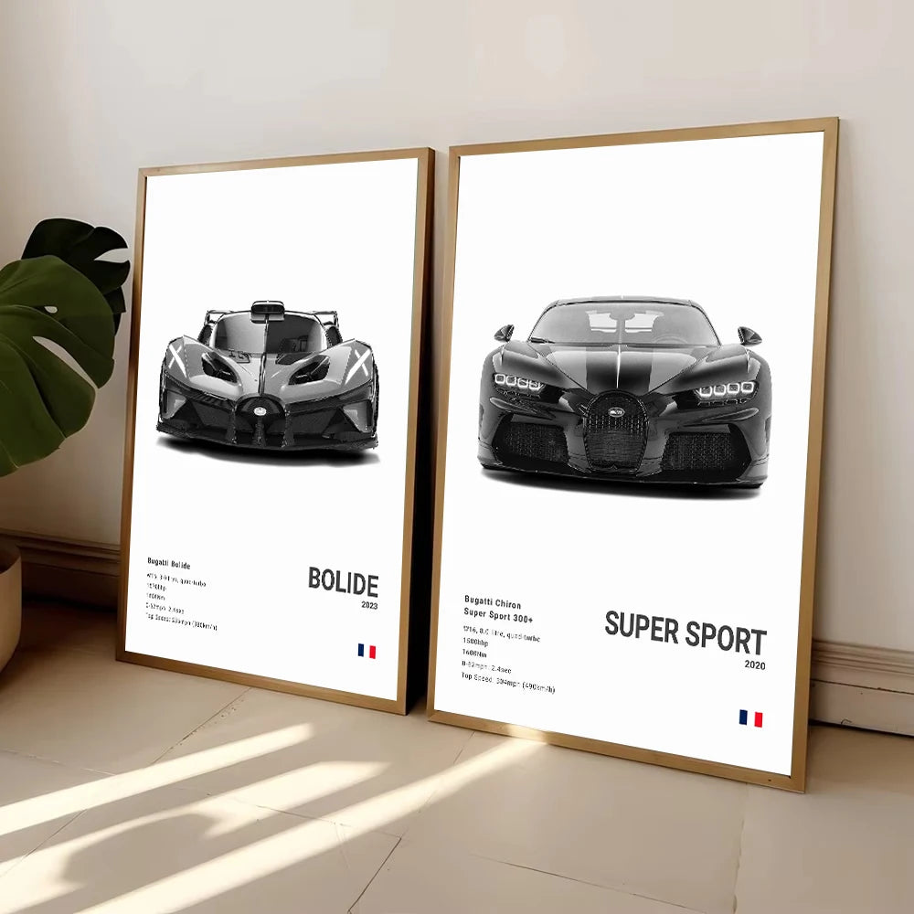 Ettore Bugatti Hypercar Minimalist Canvas Print