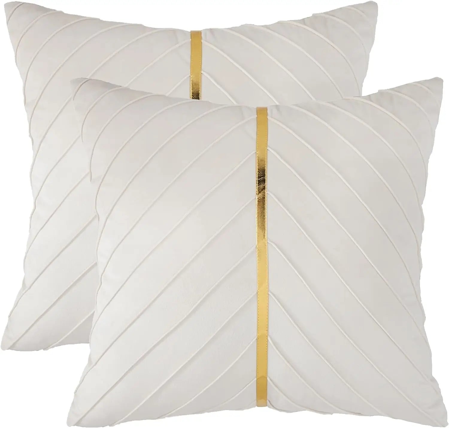 Elegance Velvet Gold Line Pillow Covers [2-Pcs]