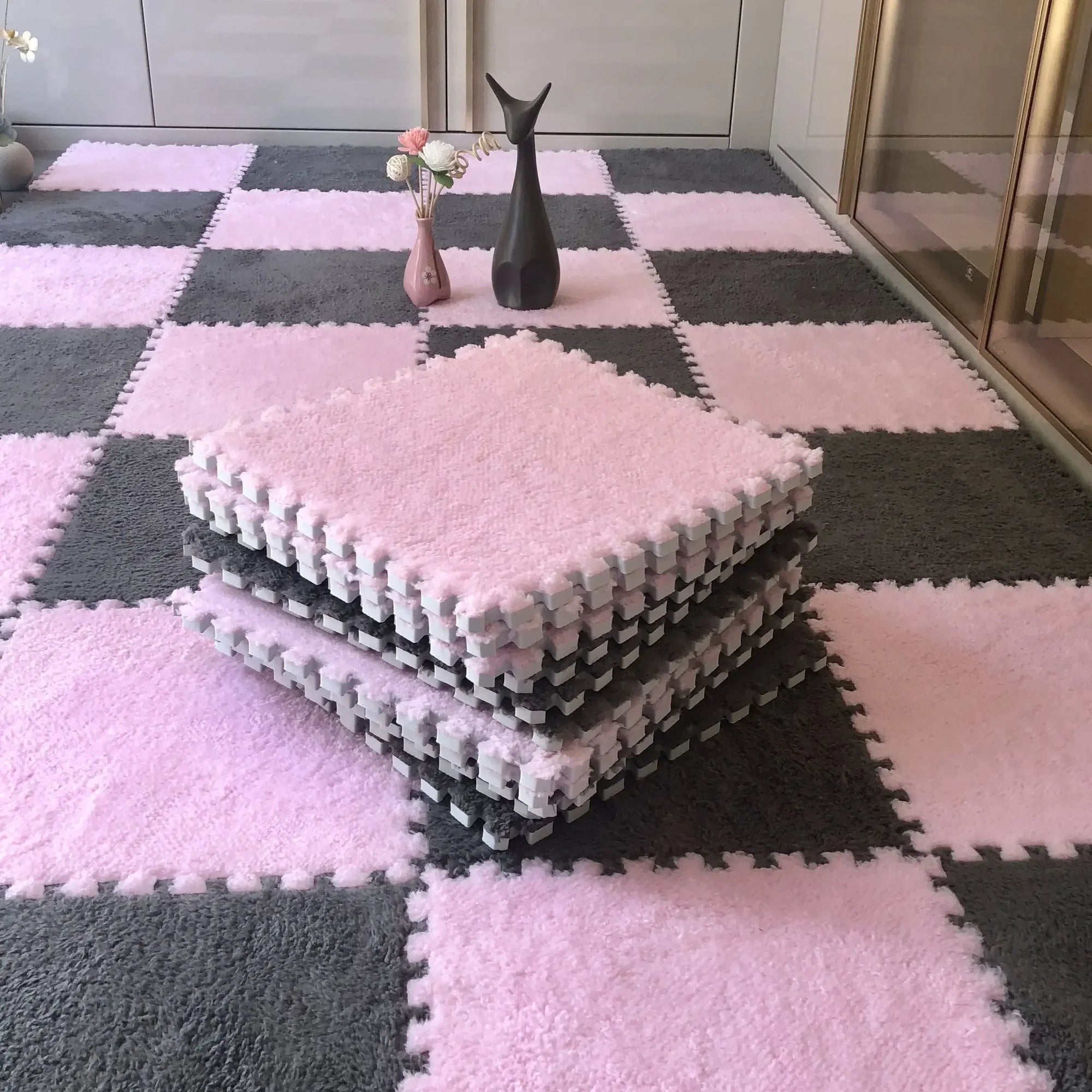 Soft Interlocking Plush Playmat Tiles