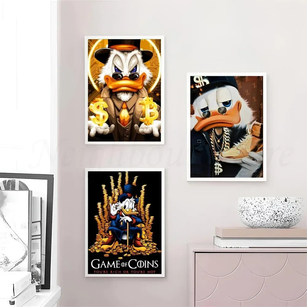 Classic Uncle Scrooge McDuck Billionaire Wall Art - Sleek Surprises