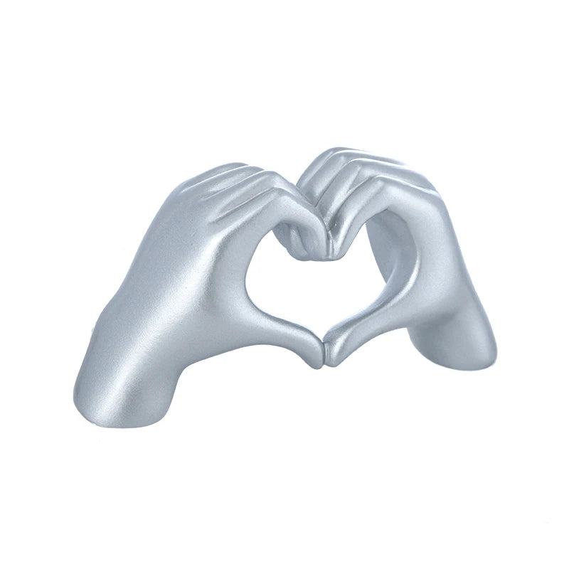 Golden Love Heart-Shaped Hands Sculpture