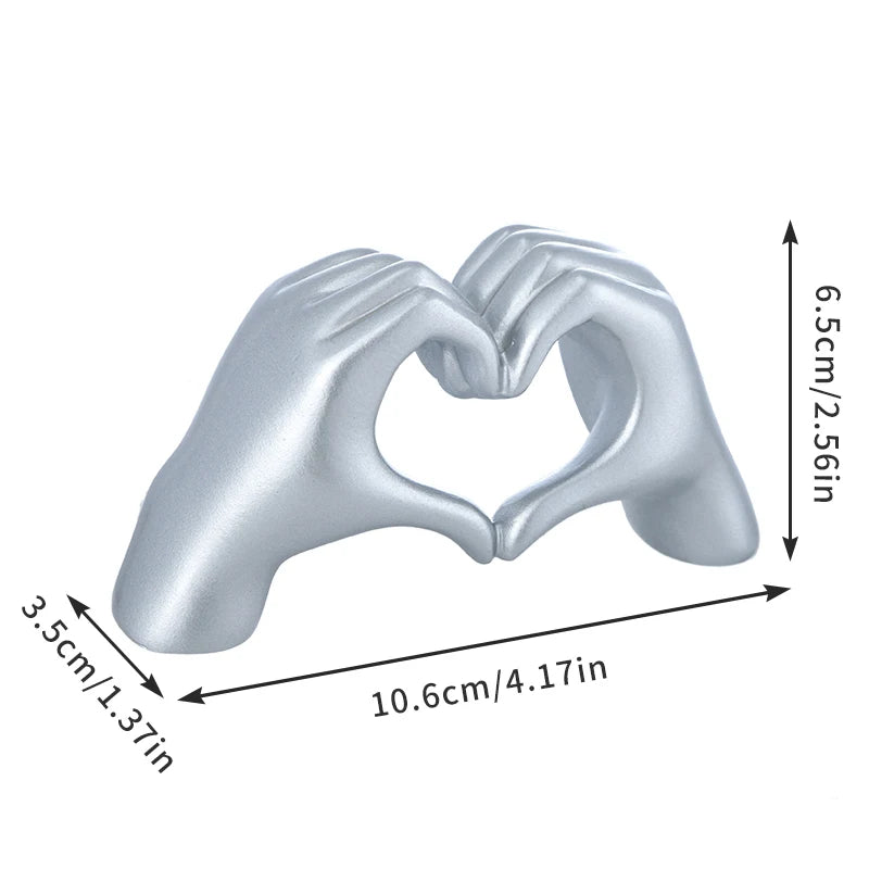 Golden Love Heart-Shaped Hands Sculpture
