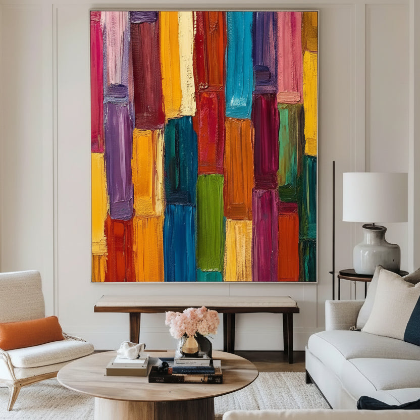 Handmade Multi-Colour Home Centrepiece Canvas Painting