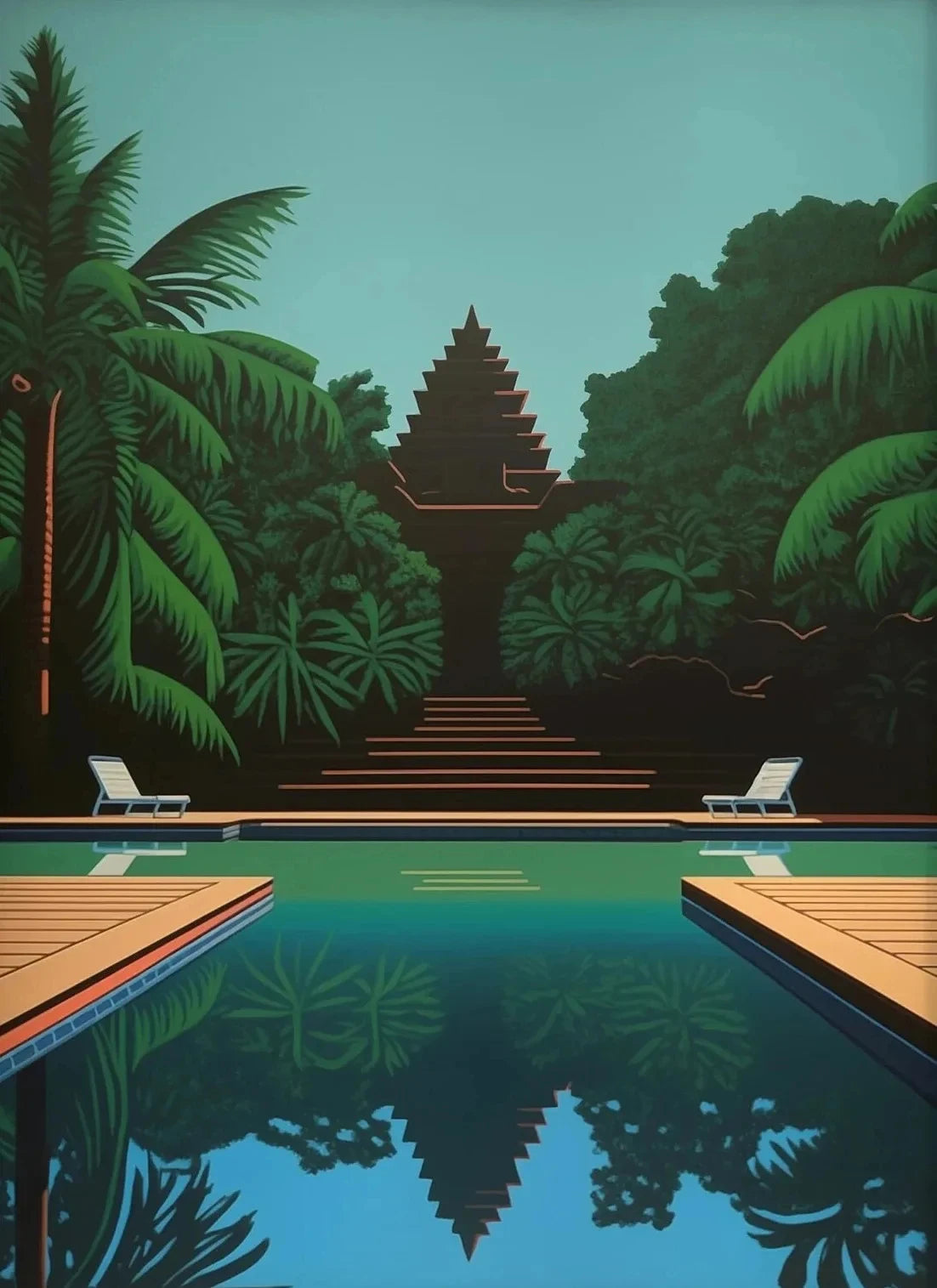 Hiroshi Nagai Inspired Summer Skies Scenic Art Canvas Prints