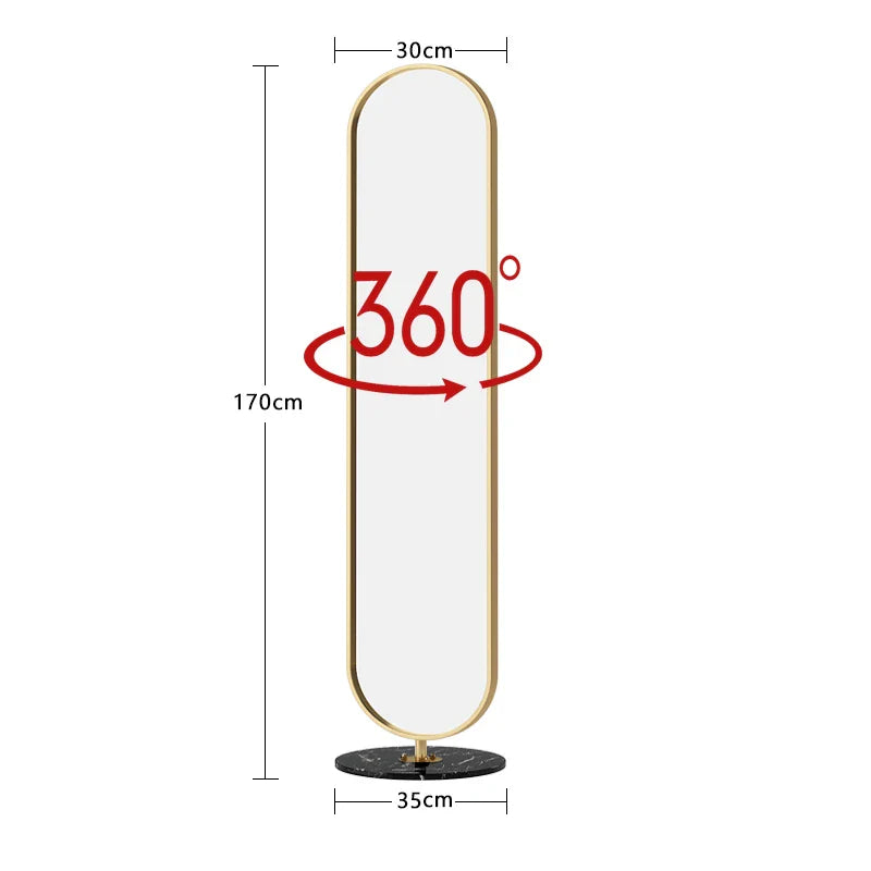 Oval Rotating Floor-Standing Mirror