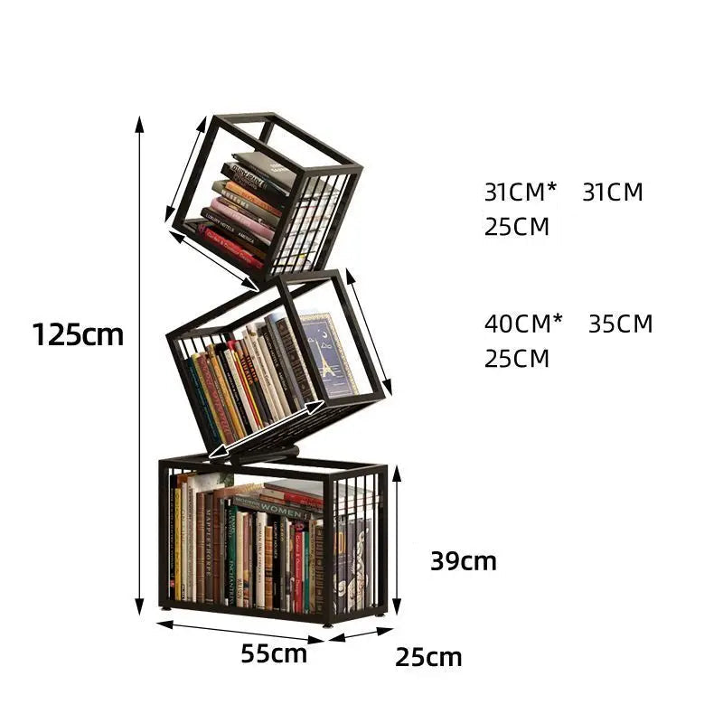 Stacked Cubes Metal Bookcase Rack