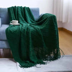 Nordic Solid Casual Blankets Throws Soft Comfortable Knitted Shawl Sofa Blanket Bed End Cover Travel Hotel Decorative Bedspread