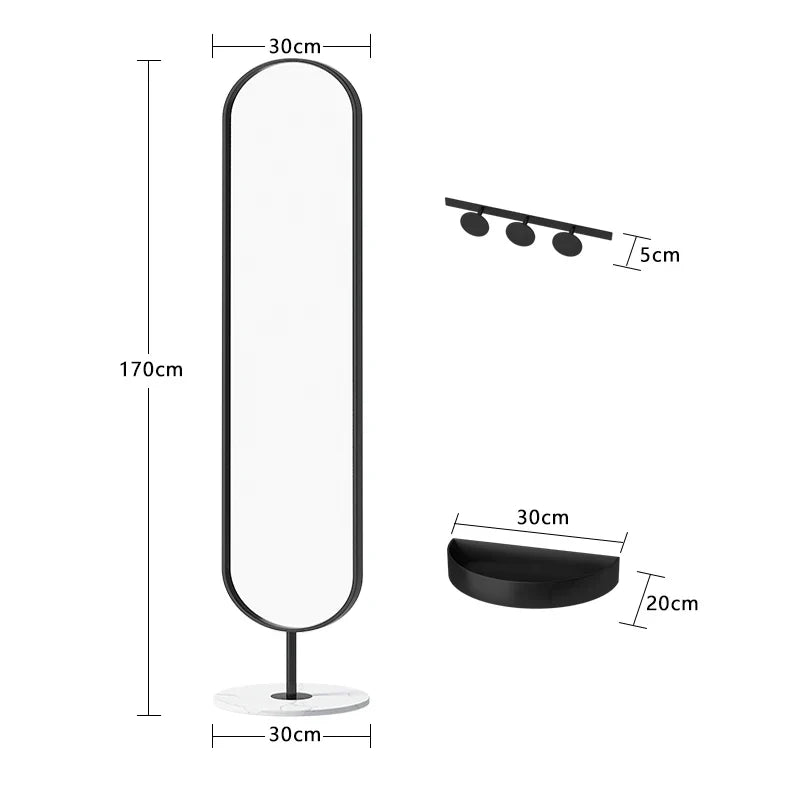 Oval Rotating Floor-Standing Mirror