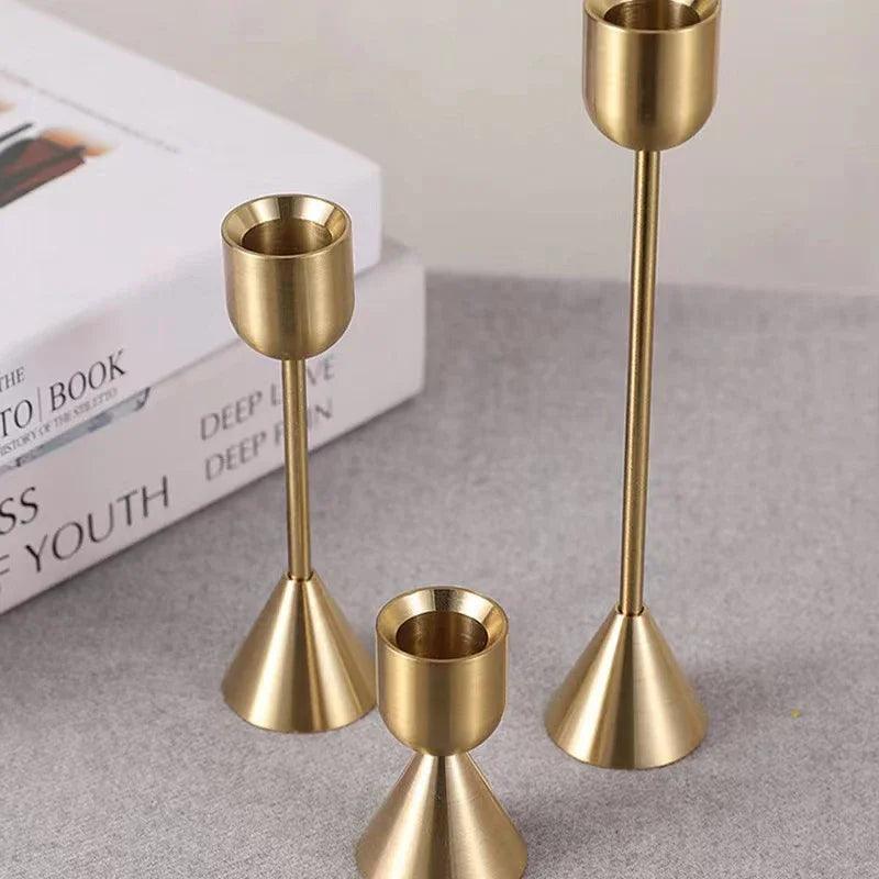 Gold Nordic Metal Candlestick Holder