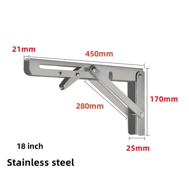 2Pcs Stainless Steel Folding Shelf Brackets - Sleek Surprises