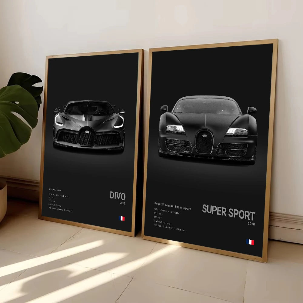Ettore Bugatti Hypercar Minimalist Canvas Print