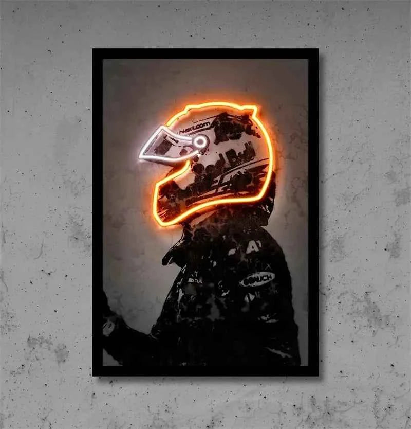 80s F1 Racer Poster Aesthetic Motorsport Football Basketball Player Decoration Canvas Print for Wall Art Neon Star Room Decor