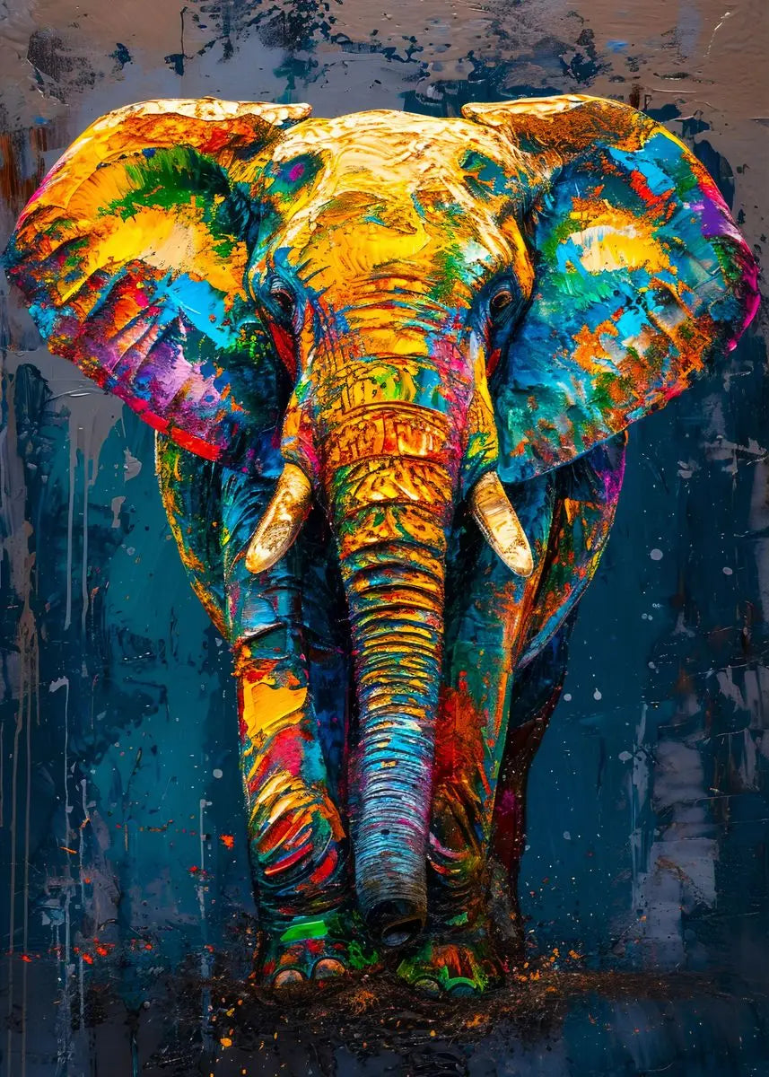 Abstract Multicolour Animals Art Canvas Prints