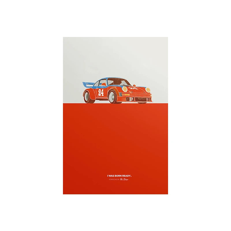 Illustrated Retro 80s/90s Sports Cars Canvas Prints