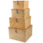 4-Piece Handwoven Seagrass Storage Basket
