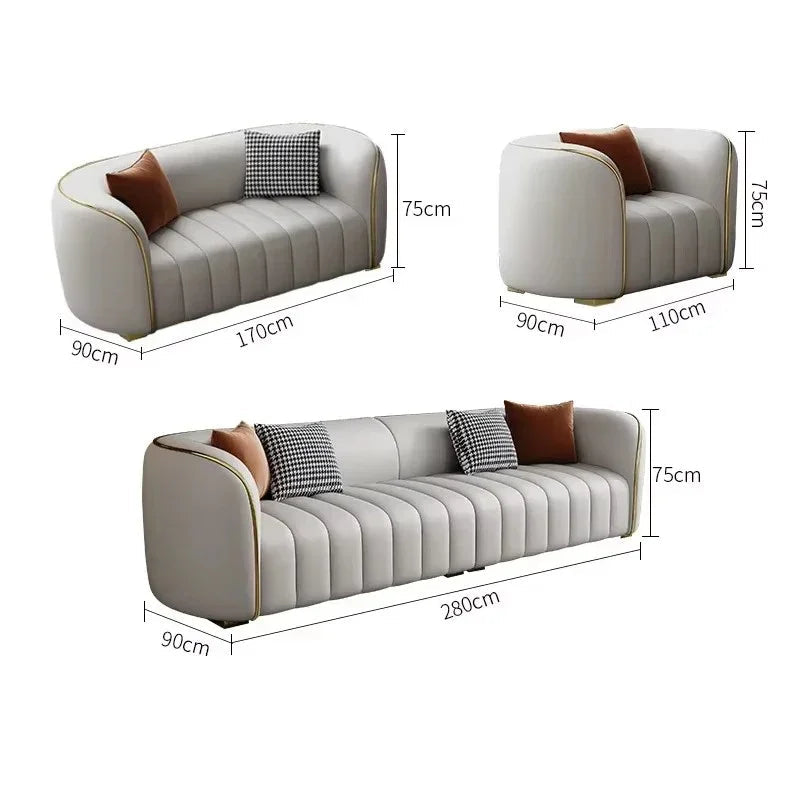Moderno Minimalist Sectional Curved Sofa
