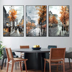3-Piece Autumn City Streets Canvas Prints