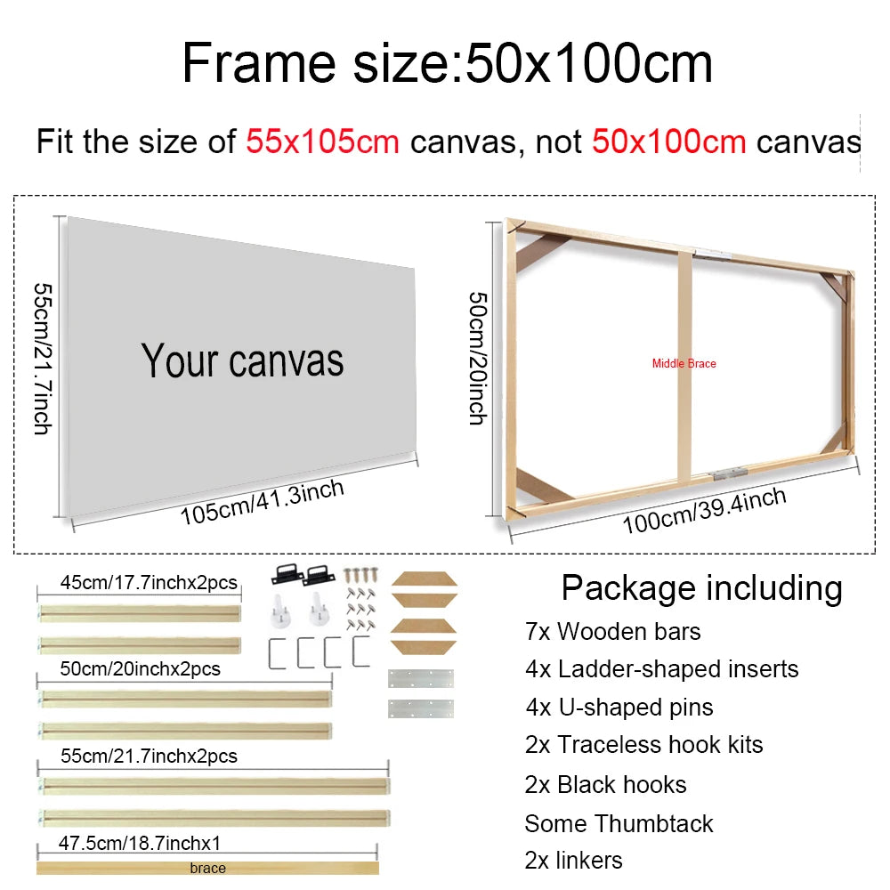 Multiple Sizes Wooden Canvas Frames
