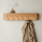 Modern Wall Coat Rack with Hidden Hooks & Shelf. Space-Saving, Solid Wood & Iron. For Entryway, Hallway. Easy Assembly. - Sleek Surprises