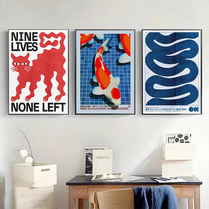 Nihon Retro Abstract Art Canvas Prints