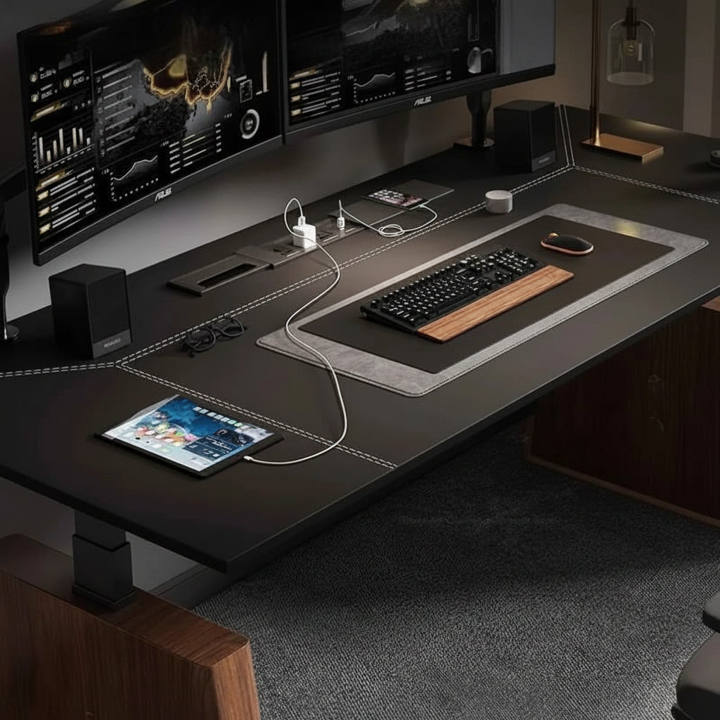 Modern Electric Height-Adjustable Desk Computer Desk Stand Office Smart Solid Wood Office Study Writing Desk Gaming Table FYCD