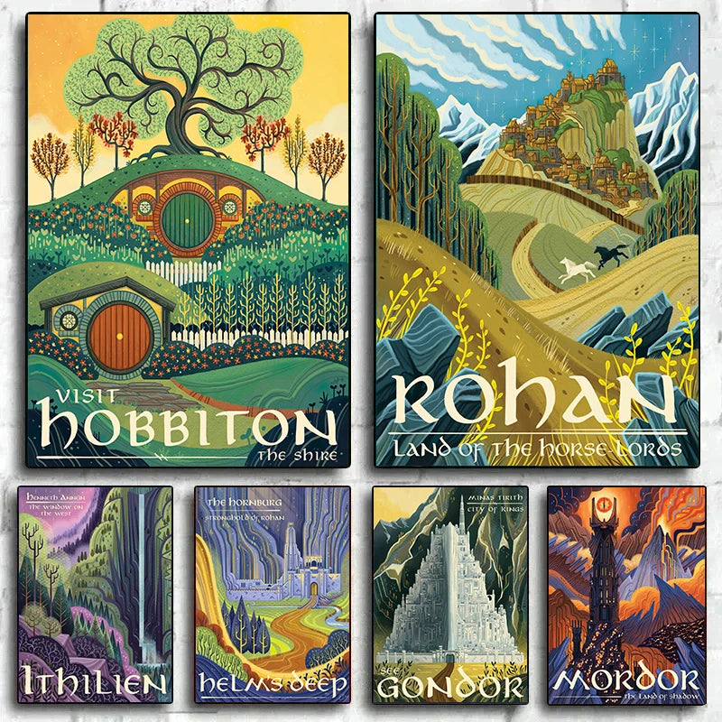 Retro Fantasy Film Kingdom Travel Canvas Prints