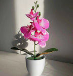 Bonsai Simulated Butterfly Orchid Artificial Potted Plant Desk Dining Table Home Office Vase Wedding Home Room Decoration Gift