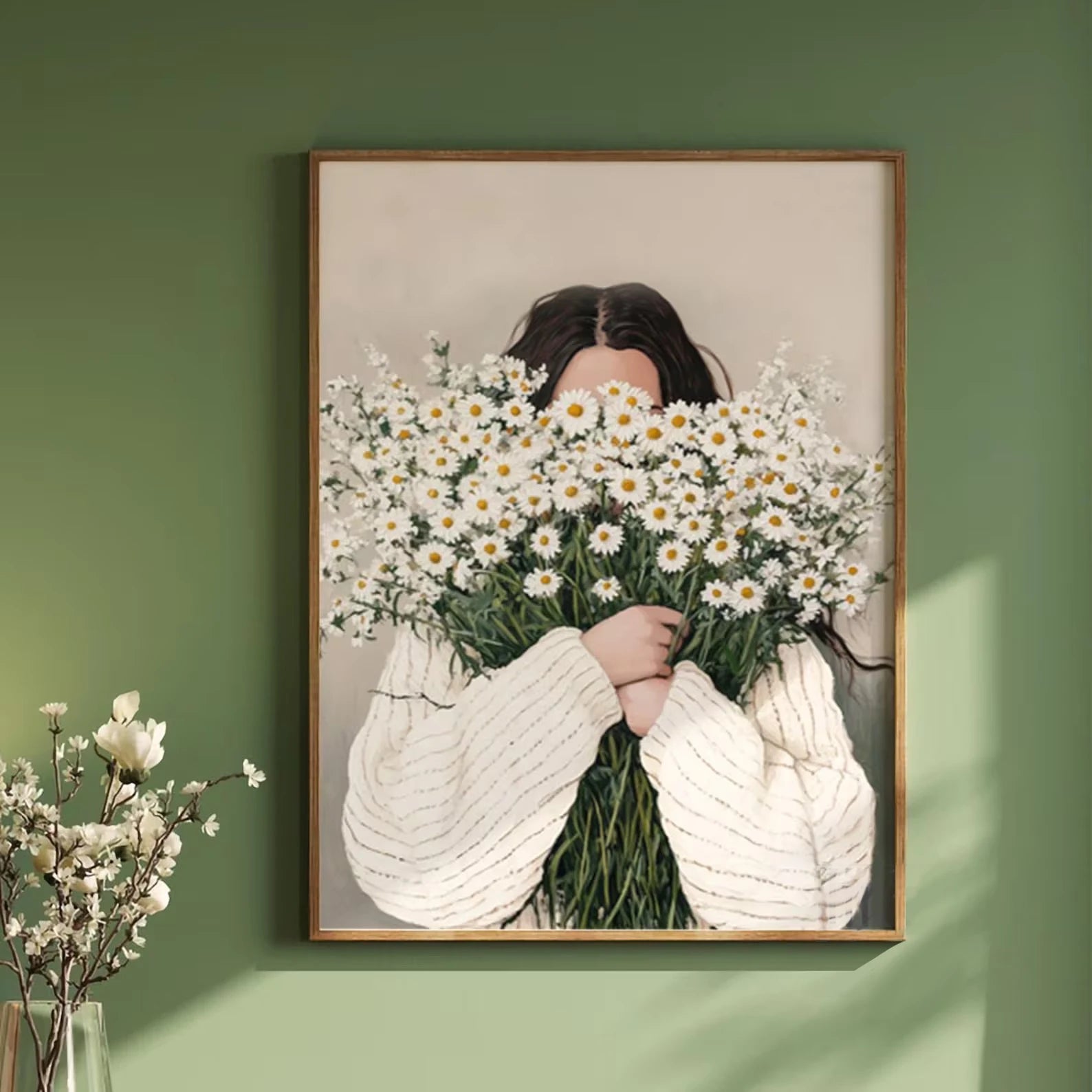 Green Abstract Flowers & Models Canvas Prints