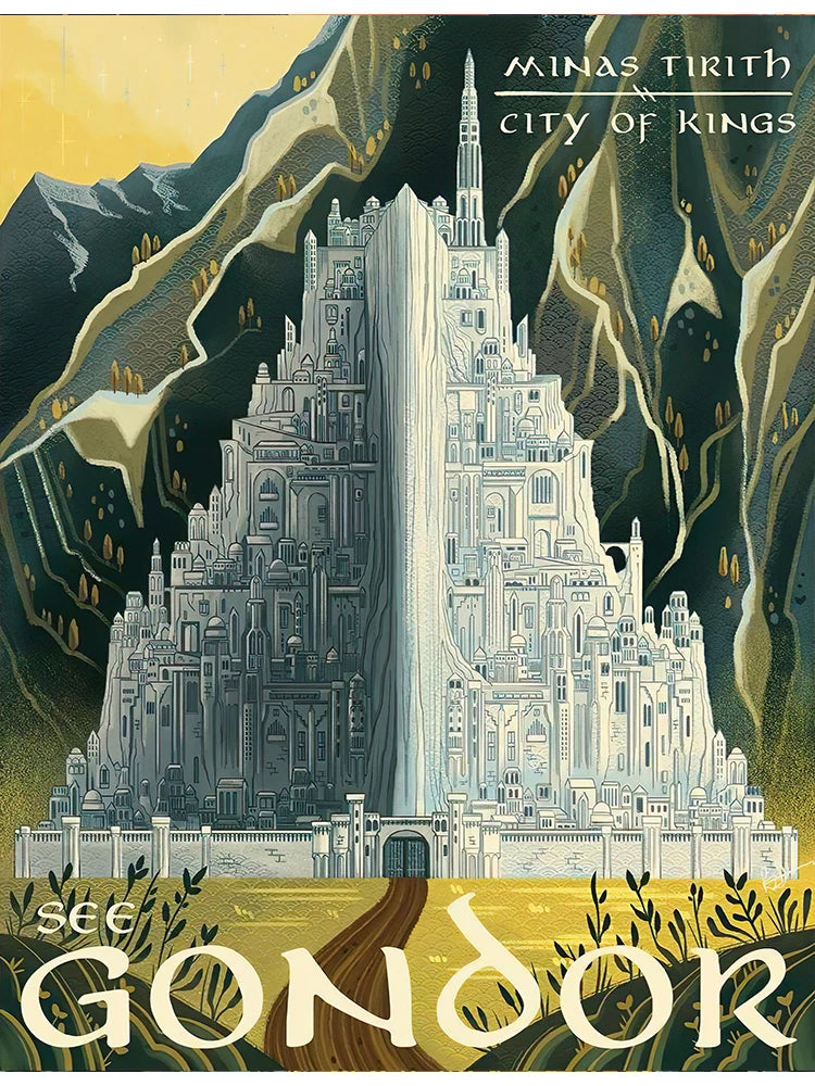 Retro Fantasy Film Kingdom Travel Canvas Prints