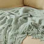 Nordic Solid Casual Blankets Throws Soft Comfortable Knitted Shawl Sofa Blanket