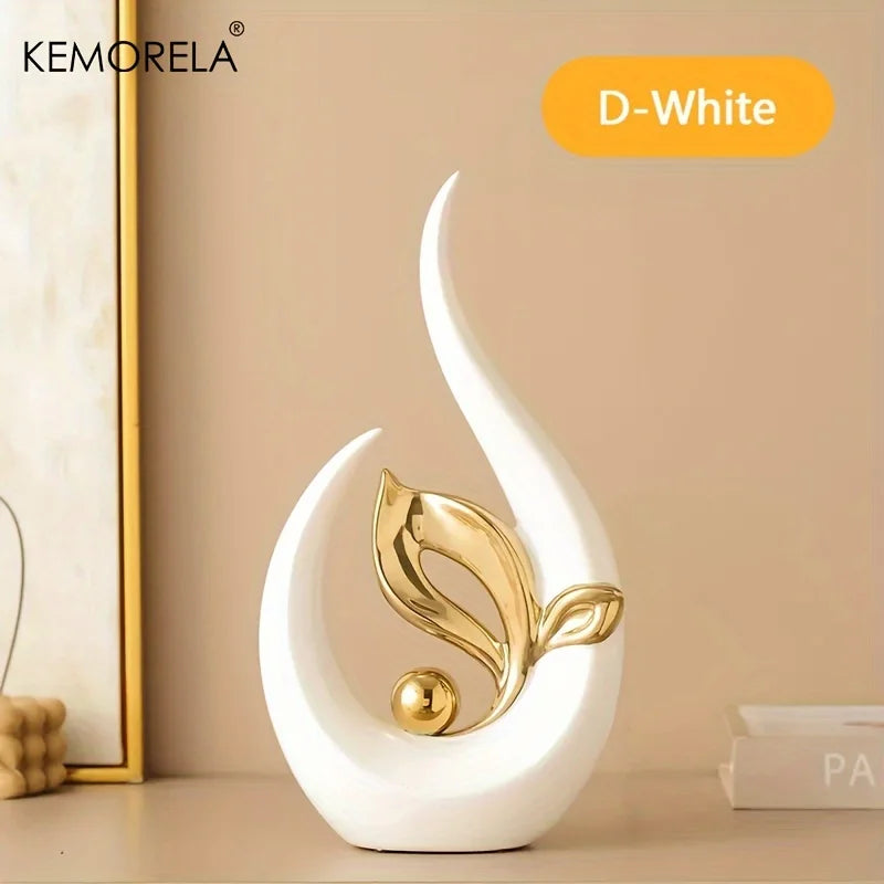 Curved Flame Ceramic Light Sculptures