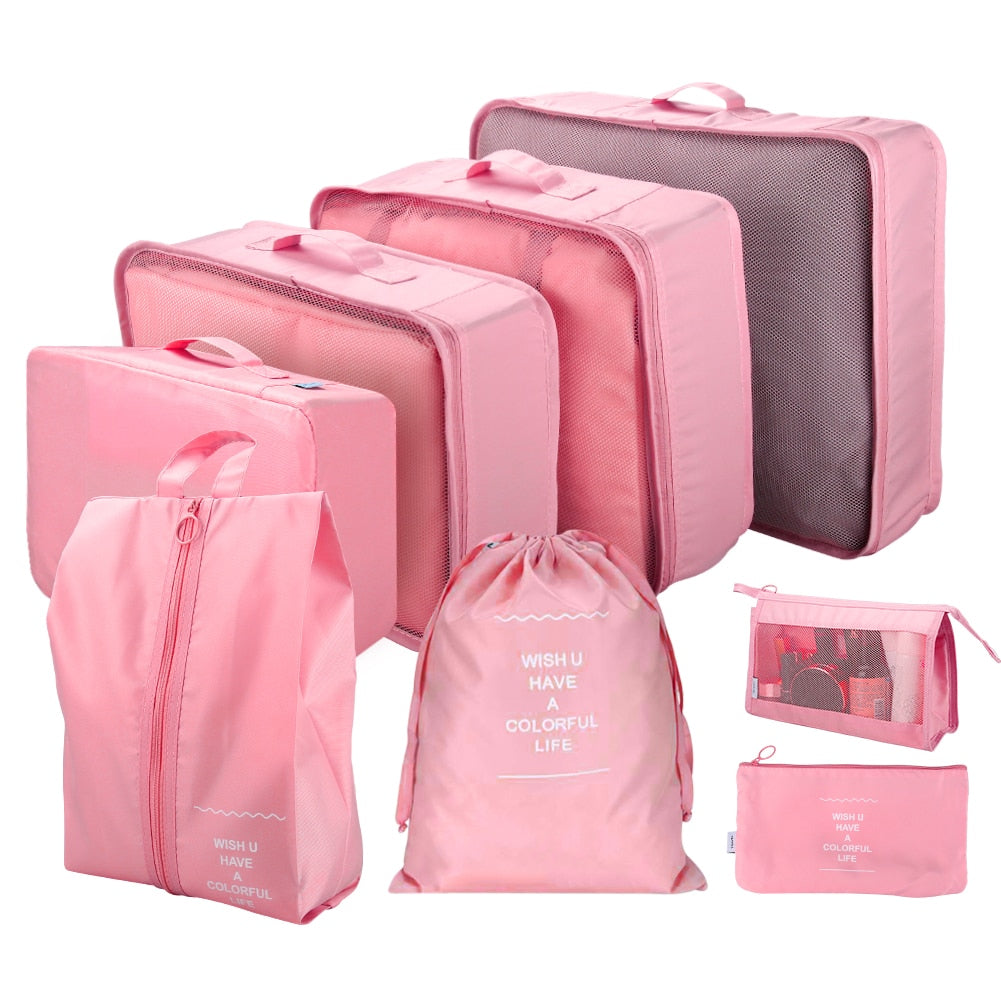 8-Piece Luggage and Suitcase Organizer Bag Set - Sleek Surprises