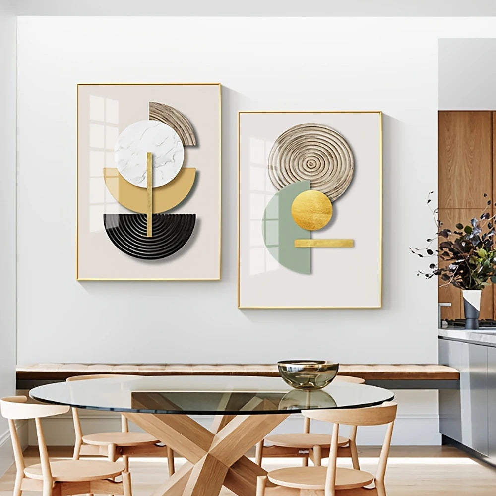 3-Piece Golden Earth Tones Canvas Print