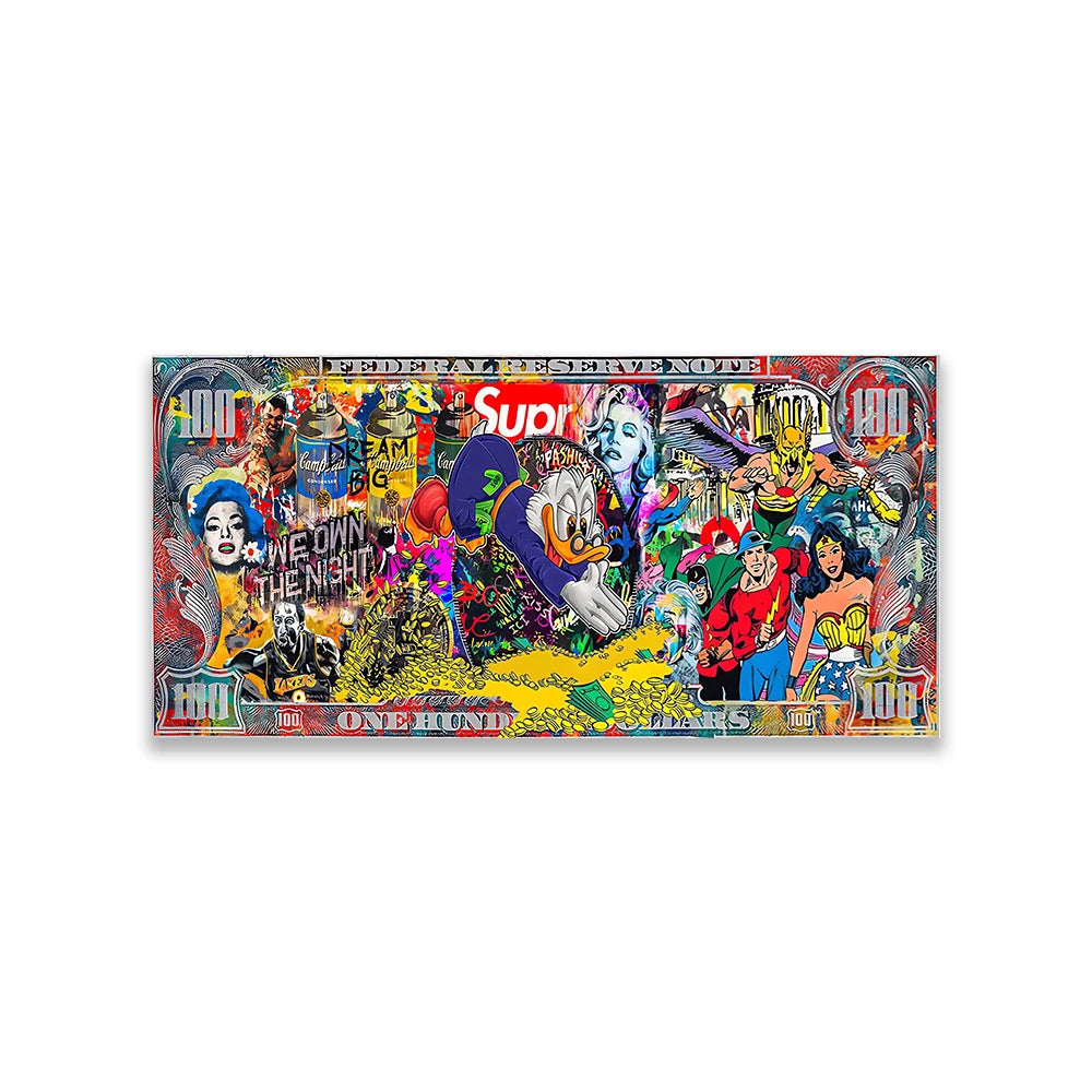 Money Rules $100 Billionaire McDuck Art Canvas Print