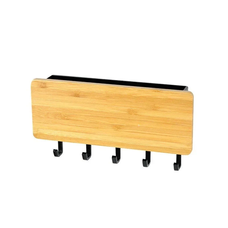 Wall Hanging Bamboo Key Hanger Holder Wall Organizer Rectangle Key Rack Hooks Coat Hooks Home Decoration Coat Hanger - Sleek Surprises