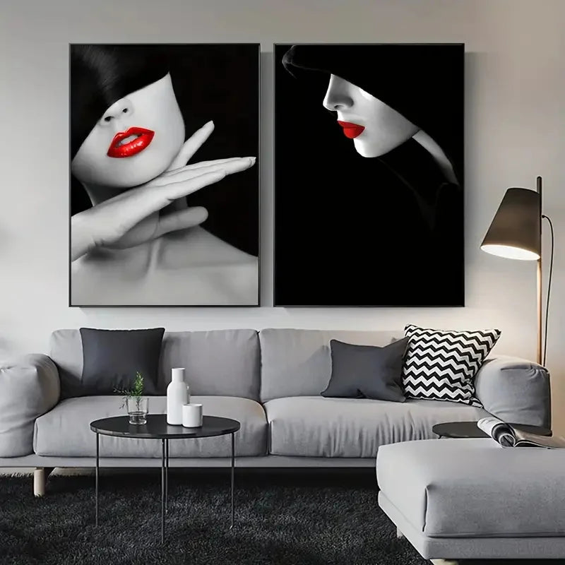 3-Piece Amor Rouge Lipstick Canvas Prints