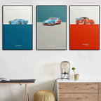 Racing GT40 Surfboard Illustration Classic Sports Car 911 Graffiti Canvas