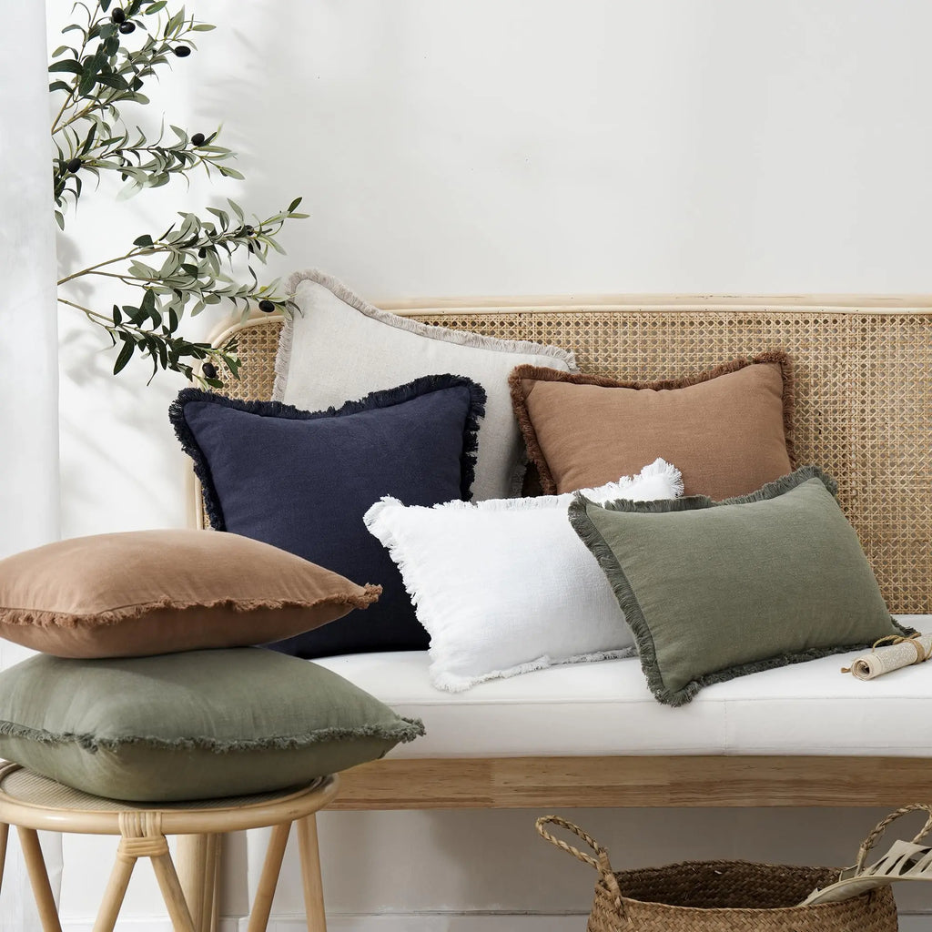 2-Piece Linen Farmhouse Cushion Covers