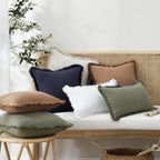 2-Piece Linen Farmhouse Cushion Covers