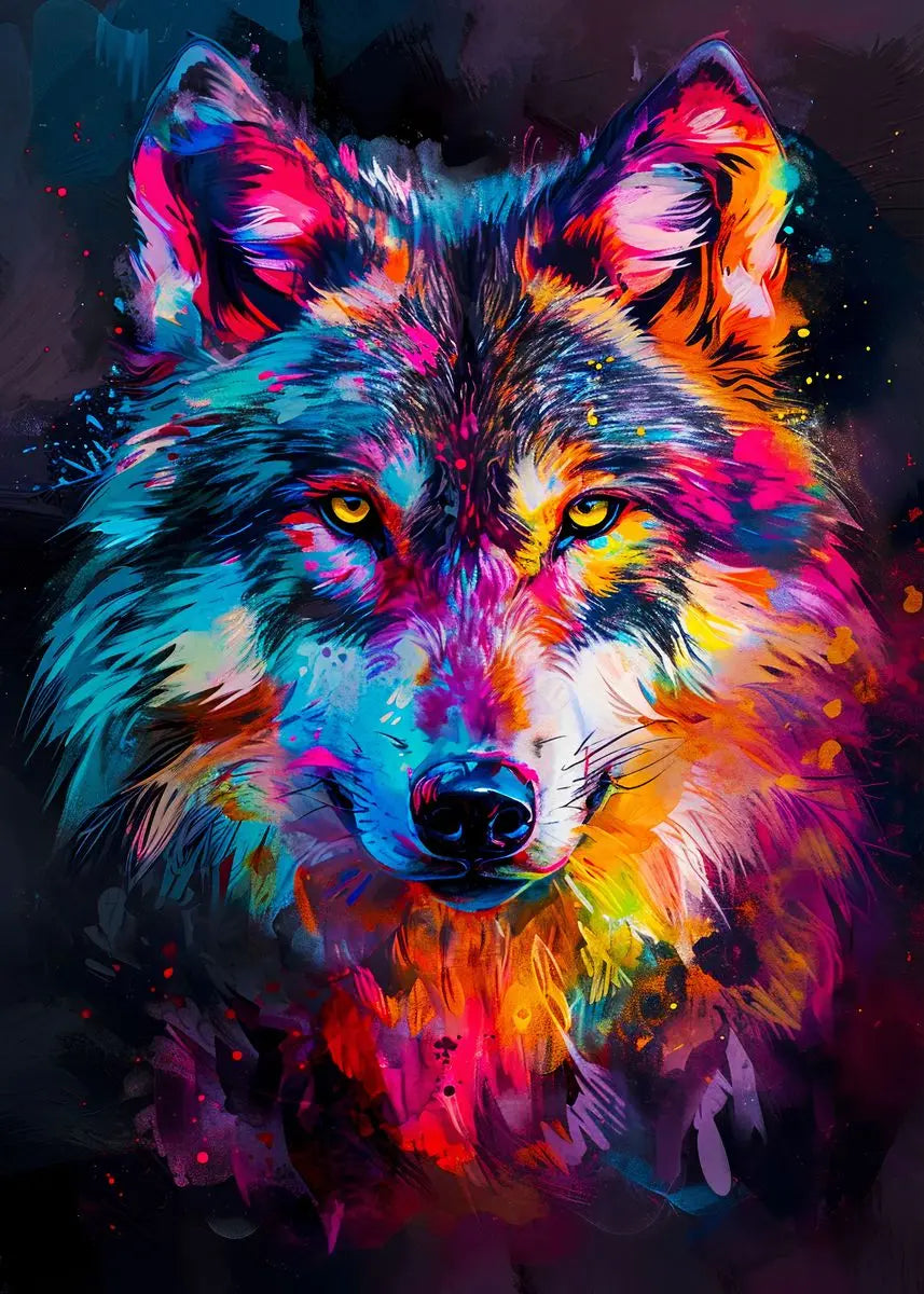 Abstract Multicolour Animals Art Canvas Prints