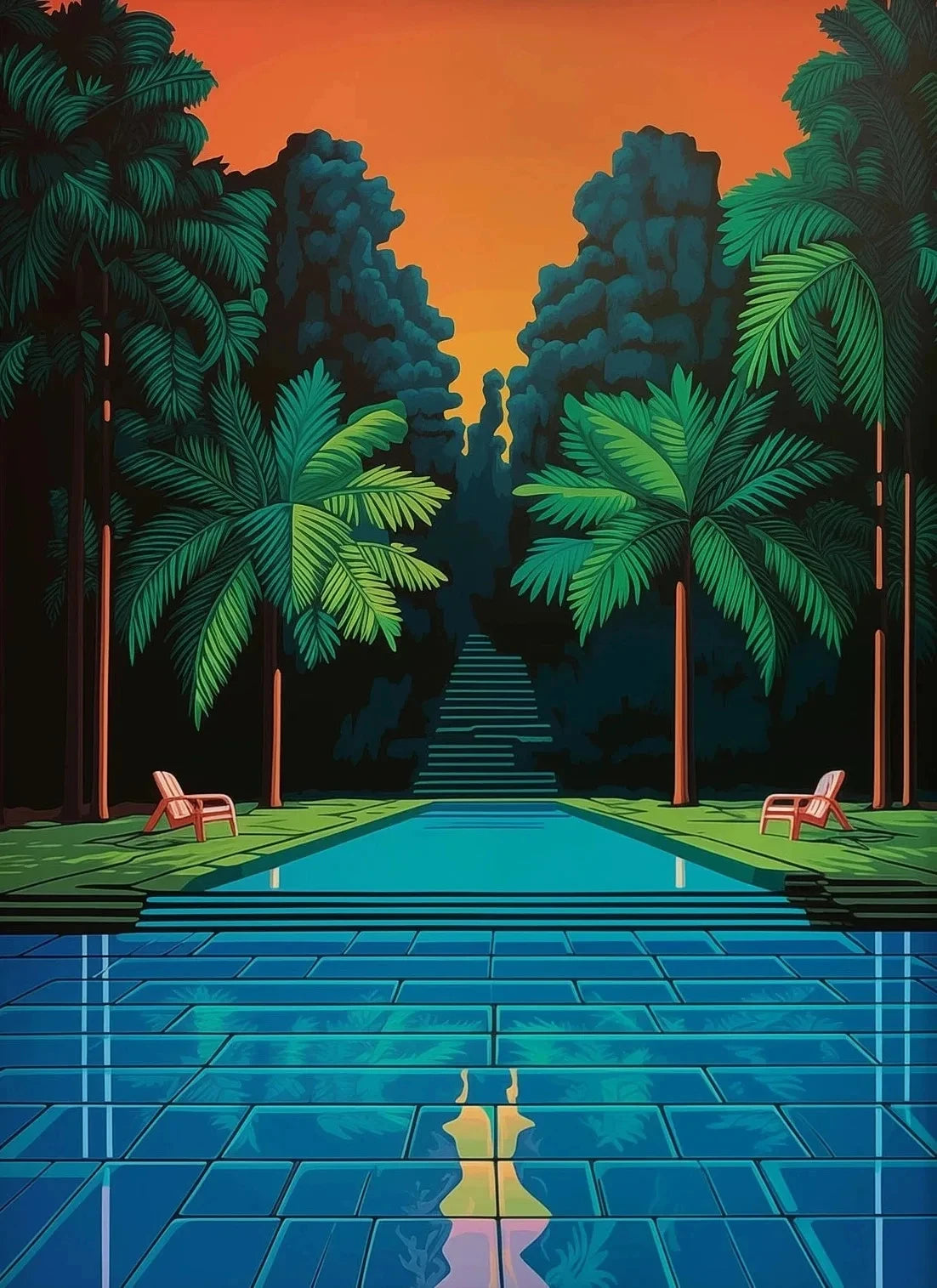 Hiroshi Nagai Inspired Summer Skies Scenic Art Canvas Prints