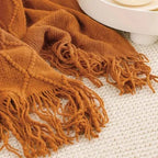 Nordic Solid Casual Blankets Throws Soft Comfortable Knitted Shawl Sofa Blanket Bed End Cover Travel Hotel Decorative Bedspread