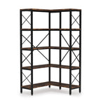 Modern Industrial 5-Tier Corner Bookcase