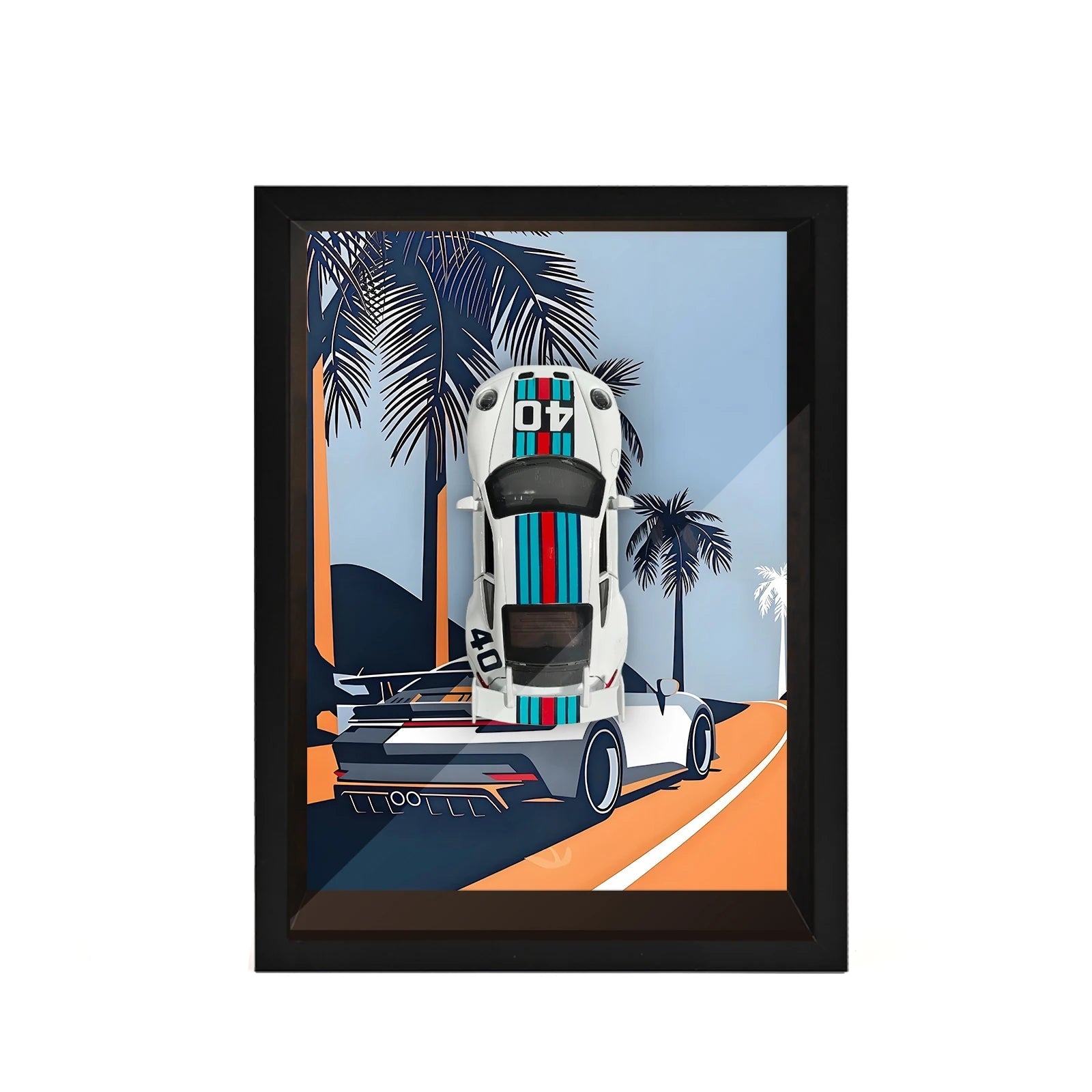 Classic Porsche 911 GT3 Scale 1:32 Framed Mini Model