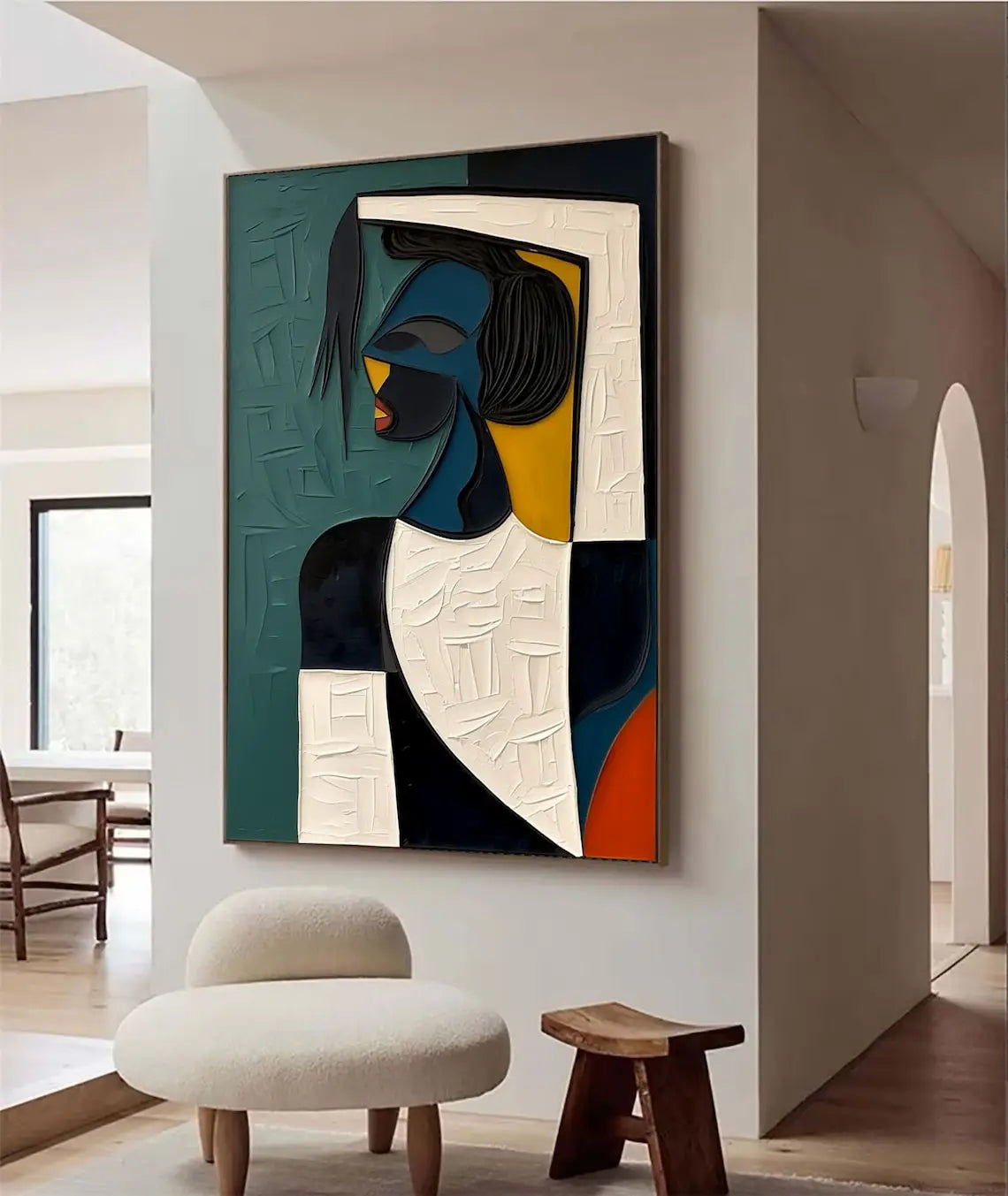 Hand-painted Cubism Art Textured Canvas Murals