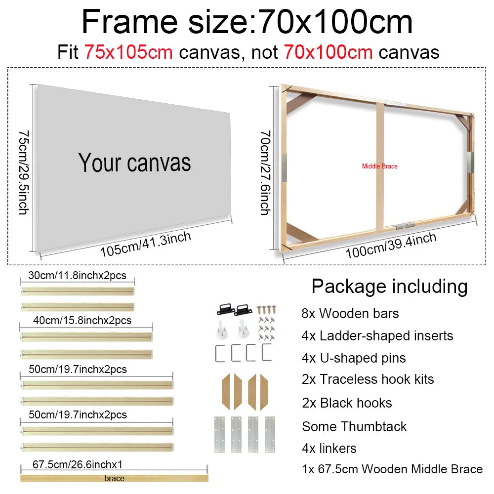 Multiple Sizes Wooden Canvas Frames