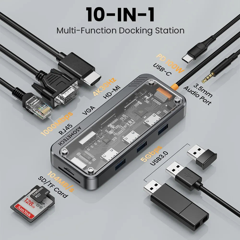 Asometech Pro-Dock Station Multiport Adapter - Sleek Surprises