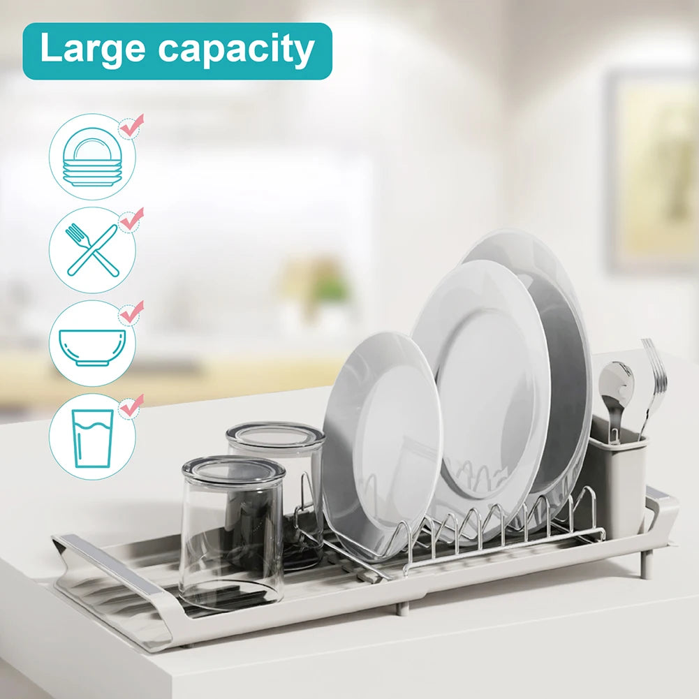 Dish Drying Drainer Rack with Drain Basket