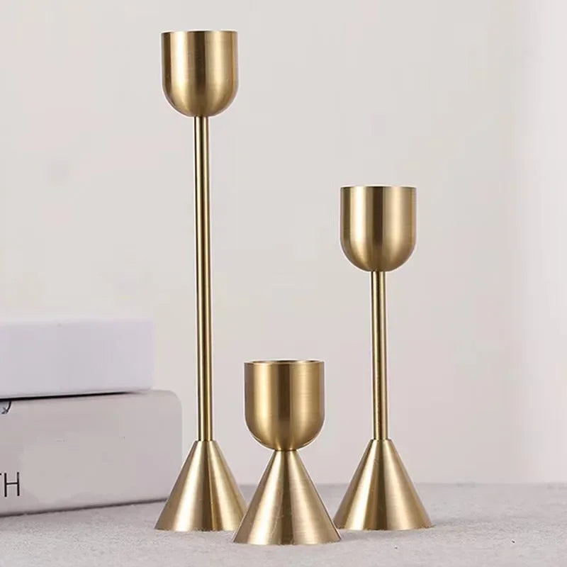 Gold Nordic Metal Candlestick Holder