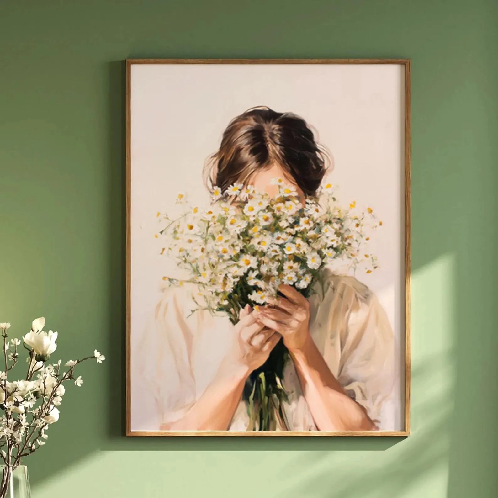 Green Abstract Flowers & Models Canvas Prints